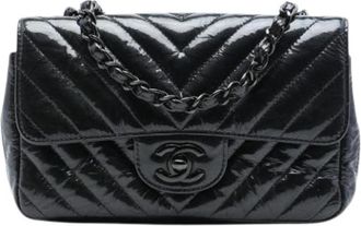 Chanel Pre-owned Quilted Patent Crossbody - Dames - Vintage Schoudertas - Zwart - ONE Size - Vintage