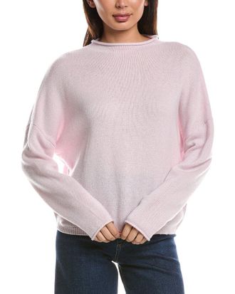 Fort&eacute; Cashmere Slouchy Roll Trim Cashmere Pullover