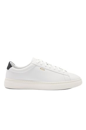 HUGO BOSS Mens Kieran_tenn_bu Trainers Natural - White Leather - Size UK 7