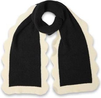 Saachi Scallop Trim Scarf in Black at Nordstrom Rack