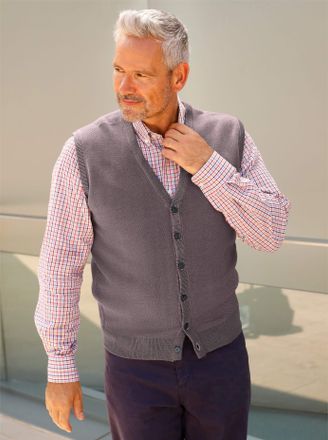 Marco Donati Strickweste MARCO DONATI, Herren, Gr. 56/58, burgund, meliert, 100% Polyacryl, meliert, Westen Strickweste