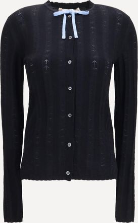 Marni Cardigan in lana e seta con fiocco Woman 40