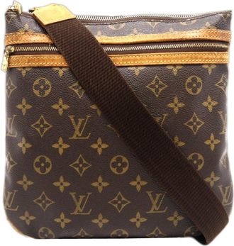 Louis Vuitton Brown Coated Canvas Leather Shoulder Bag (Pre-Owned)