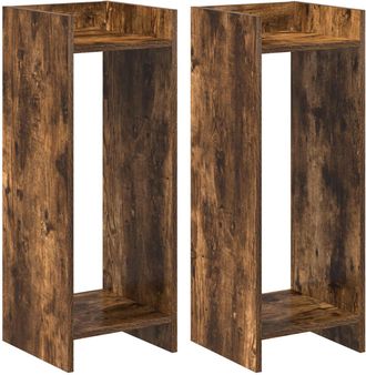 vidaXL Soporte De Plantas 2 Uds. Roble Ahumado 30 X 30 X 80 Cm Vidaxl
