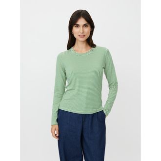 Masai MaDaritha Striped Long Sleeve T-Shirt in Mint Green at Nordstrom, Size Xx-Large
