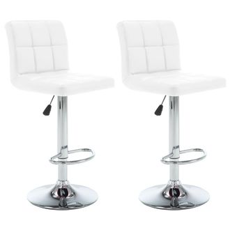 vidaXL Taburetes De Cocina 2 Unidades Cuero Sint&eacute;tico Blanco Vidaxl