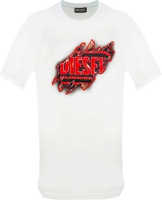 Diesel Tops, Heren, Wit, S, Katoen, T-Just-E43 T-Shirt