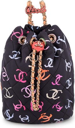 Chanel Multi-Color Navy Fabric Leather Backpack (Pre-Owned)