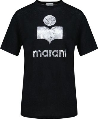 Isabel Marant Womens Zewel T-Shirt Black Linen