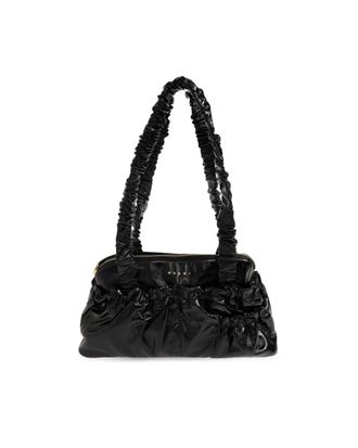 Marni Black Gathered Leather Shoulder Bag