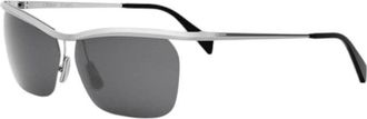 Celine CL40307U16A Square Semi Rim Metal Sunglasses - Silver