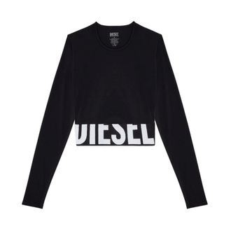 Diesel Zwarte Trui met Logoprint - Dames - Sweatshirts - Zwart - S - Hoodies & sweatvesten