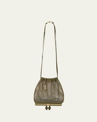 Alaia Le Pochon Fishnet Crossbody Bag