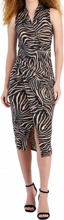 Rachel Roy Animal Print Faux-Wrap Sheath Dress In Zebra