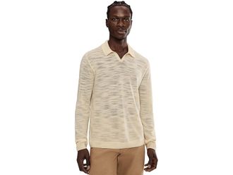 John Varvatos Luciano Polo Y2603R25 Mens Sweater Salt : XL, Wool