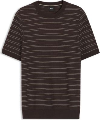BOSS Horizontal-stripe sweater in a cotton blend