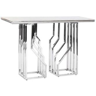 DKD Home Decor Console - White - Glass - Steel - 120 cm x 40 cm x 78 cm