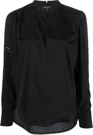 Rag & Bone Zwarte Katoenen Casual Blouse - Dames - Blouses - Zwart - S - Katoen - Overhemden