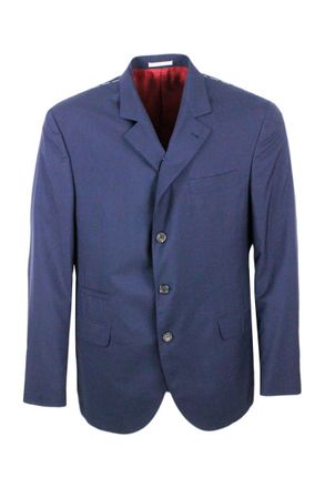 Brunello Cucinelli 3-button Jacket Unlined In Fresh Wool Canvas