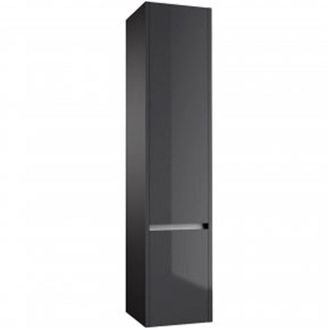 Clifton Grey Gloss Bathroom Wall Mounted Tall Storage Unit 350mm Wide