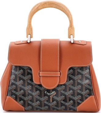 Goyard Saigon Top Handle Bag Coated Canvas with Leather Mini