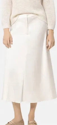 Luisa Cerano Satin Midi Skirt In White