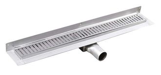 Gelco Design Gelco Manus - Plato De Ducha De Acero Inoxidable 950 Con Rejilla Onda, 95x6x11 Cm, Montaje En Pared Gmo25
