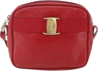 Ferragamo Pre-owned Cross Body Bags, female, Red, Size: ONE SIZE Pre-owned Leather Cross Body Bag