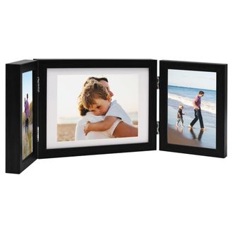 Berkfield Home Trifold Photo Frame Collage Black 22x15 cm+2x | Size: 22x15 cm