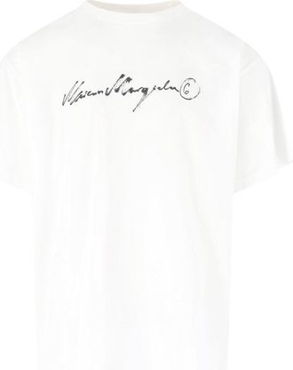 Maison Margiela White Cotton Logo T-Shirt