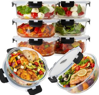 OEM Fiambrera Bento, Capacidad De 1300 Ml, Apta Para Microondas Y Horno, 8 Unidades