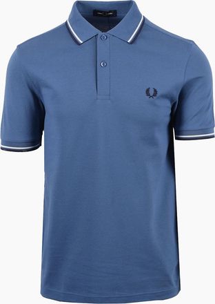 Fred Perry Mens FRED PERRY TWIN TIPPED POLO ACE BLUE/WHITE/TENNIS BLUE - Size: 42