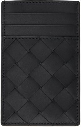 マネークリップ BOTTEGA VENETA Intrecciato Card Holder Black 795612VCPQ38803 Bottega Veneta® Men's Intrecciato Flap Card Case in Black