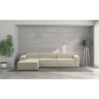 Talamo Italia Talamo Italia - Sof&aacute; Fijo Licia, Sof&aacute; Modular 4 Plazas Pen&iacute;nsula Izquierda, 100% Made In Italy, Sof&aacute; Moderno En Tela, Cm 340x170h70, Beige, Con Embala