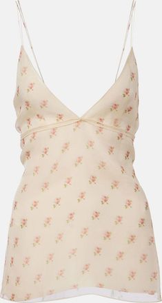 Khaite Timy floral silk organza camisole