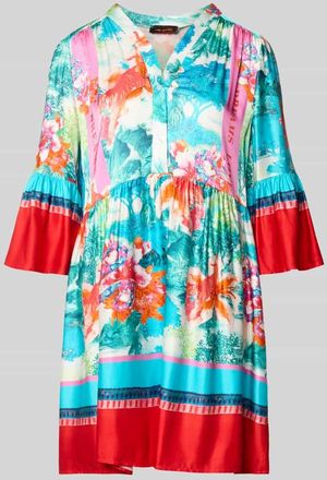 Miss Goodlife Relaxed Fit Minikleid aus reiner Viskose Modell Breeze in Hellblau Melange, Gr&ouml;&szlig;e XL