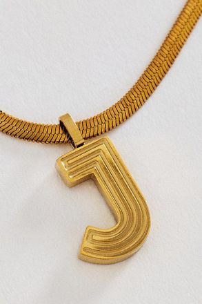Anthropologie Water Resistant Initial Necklace