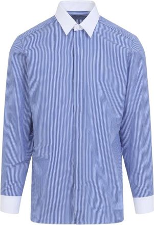 Tom Ford Poplin Track Stripe Contrast Classic Fit Shirt - Heren - Zakelijke Overhemden - Veelkleurig - XL - Katoen - Overhemden