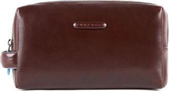 Piquadro Tassen, unisex, Bruin, ONE Size, Katoen, By 5011B2Mo Leren Toilettas met Twee Vakken