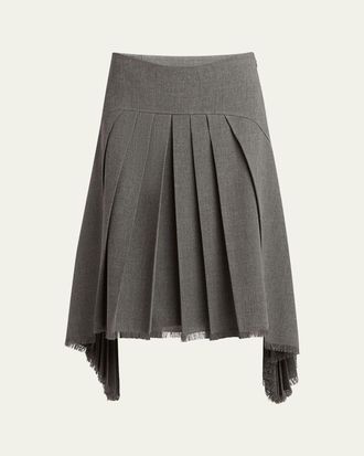 Jil Sander Curved-Yoked Pleated Midi Skirt