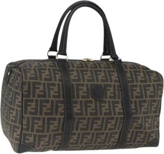 Fendi Pre-owned Weekend Bags, female, Brown, Size: ONE SIZE Pre-owned Vintage Canvas Weekend Bag