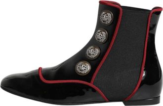 Dolce & Gabbana Jackie Buttoned Chelsea Boots - Dames - Chelseaboots - Zwart - 35 EU - Leer - Schoenen