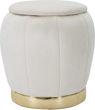 Mauro Ferretti Puf con contenedor de tela beige &oslash; cm 43x43