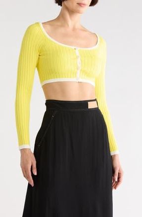 Longchamp Cropped Cardigan in Lemon at Nordstrom Rack, Size Small