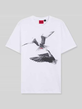 HUGO BOSS Regular Fit T-Shirt aus reiner Baumwolle in Weiss, Gr&ouml;&szlig;e XXL