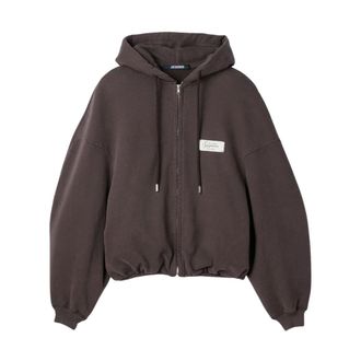 Jacquemus Corso Hooded Sweatshirt - Dames - Sweatshirts & Hoodies - Bruin - Maat: S Katoen