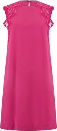 Alberta Ferretti Mouwloze Jurk Met Kantdetails - Dames - Korte kleedjes - Roze - S - Katoen - Kleedjes