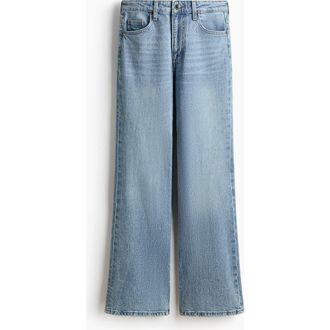 H&M Bootcut High Waist Jeans in Light Denim Blue at Nordstrom, Size 18