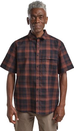 Jack Wolfskin Kurzarmhemd JACK WOLFSKIN GREAT PLAINS SHIRT M, Herren, Gr. XL (54/56), Normalgr&ouml;ssen, blau (check, schwarznavy), Obermaterial: 55% Hanf, 45% Baumwoll