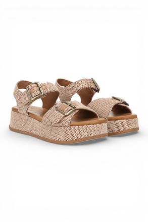 Blowfish Womens Beige Faux Leather Platform Sandals - Magical